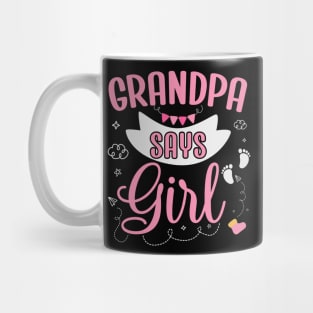 Grandpa says Girl cute baby matching family party Mug